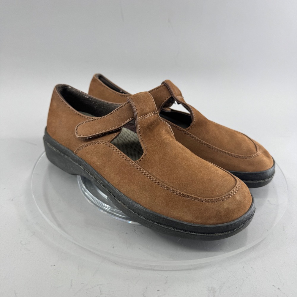 Easy Spirit Womens ESVERNON Brown Suede T-Strap Mary Jane Comfort Shoes Size 7 M